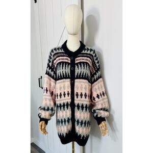 VTG Gaucho Sweaters Women Size L Cardigan Sweater Made In Argentina Mohair Wool